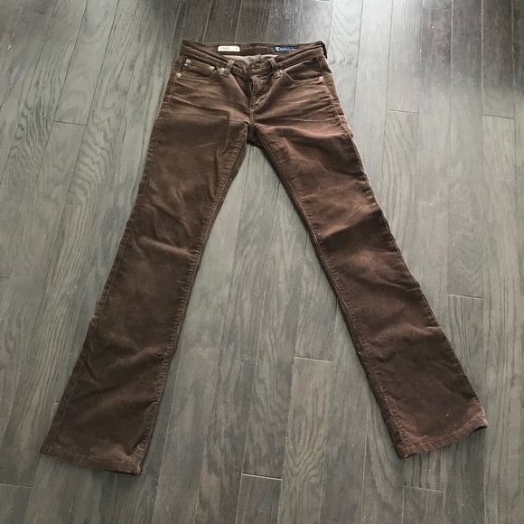 AG Adriano Goldschmied Pants - AG The Angel Bootcut Cord - Autumn Brown